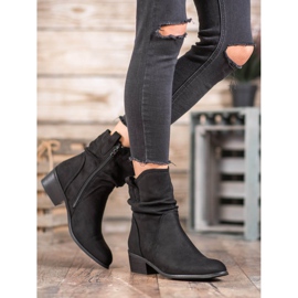 Super Mode Ciepłe Kowbojki Na Słupku czarne 2