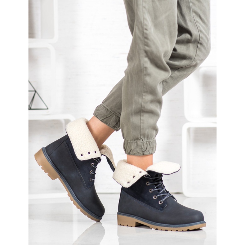 Super Me Sznurowane Botki niebieskie 1