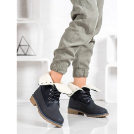 Super Me Sznurowane Botki niebieskie 2