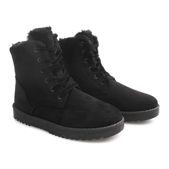 Sznurowane Eskimoski A302 Czarny czarne 1