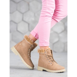 SHELOVET Wygodne Traperki brązowe 1