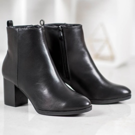 Weide Wygodne Botki Na Słupku czarne 2