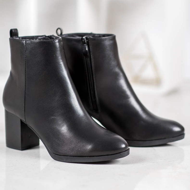 Weide Wygodne Botki Na Słupku czarne 2