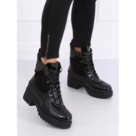 Buty na wysokiej podeszwie NS067 Black czarne 1