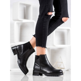 Bestelle Klasyczne Workery Na Platformie czarne 1