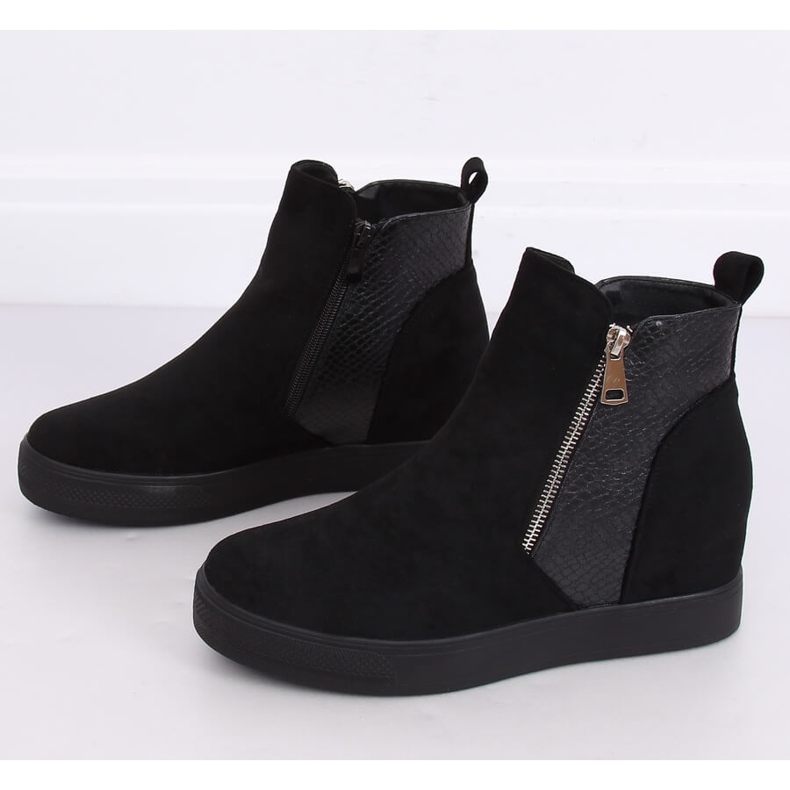 Botki na ukrytym koturnie czarne RQ235 Black 2