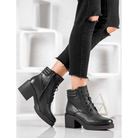 Super Mode Wygodne Botki Z Eko Skóry czarne 1