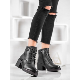 Super Mode Wygodne Botki Z Eko Skóry czarne 2