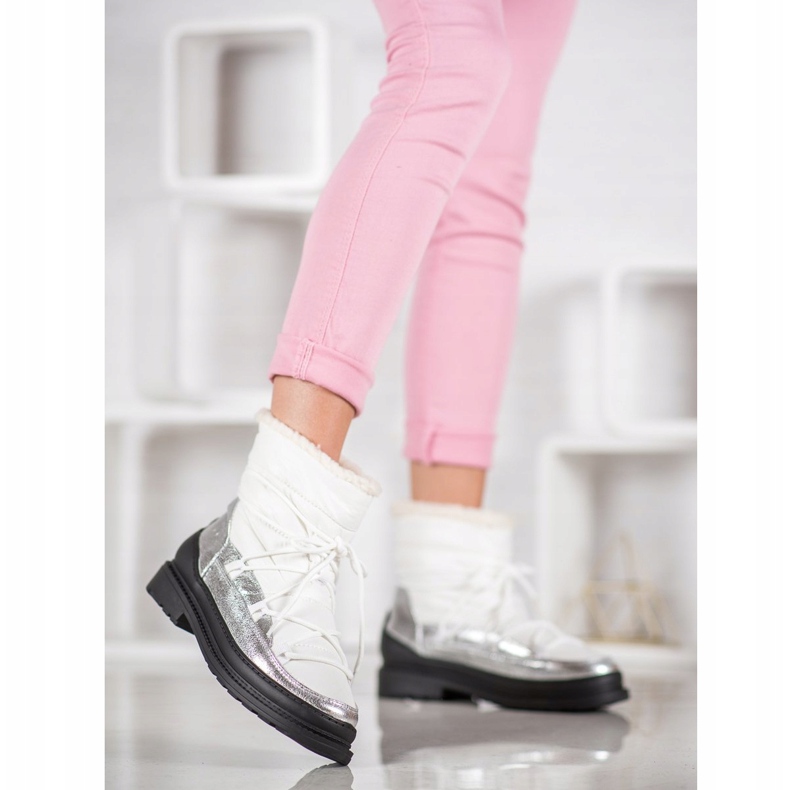 Tekstylne Śniegowce VICES białe 2