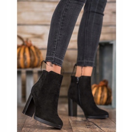 Super Me Modne Botki Na Obcasie czarne 1