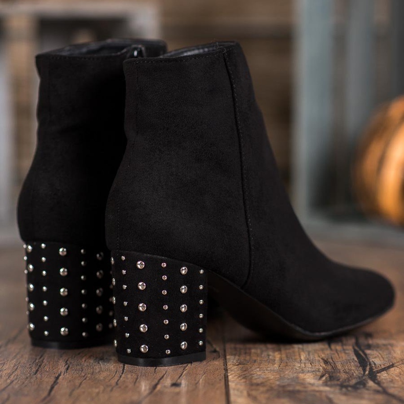 Nio Nio Klasyczne Botki Z Dżetami czarne 1