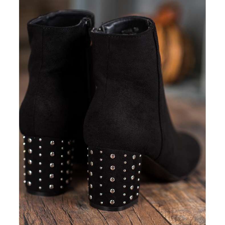 Nio Nio Klasyczne Botki Z Dżetami czarne 2