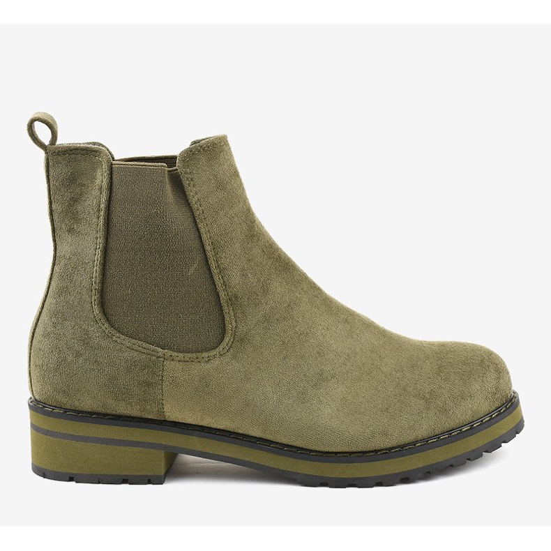 Zielone ocieplane botki sztyblety F-3799 2