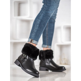 SHELOVET Workery Z Futerkiem czarne 2