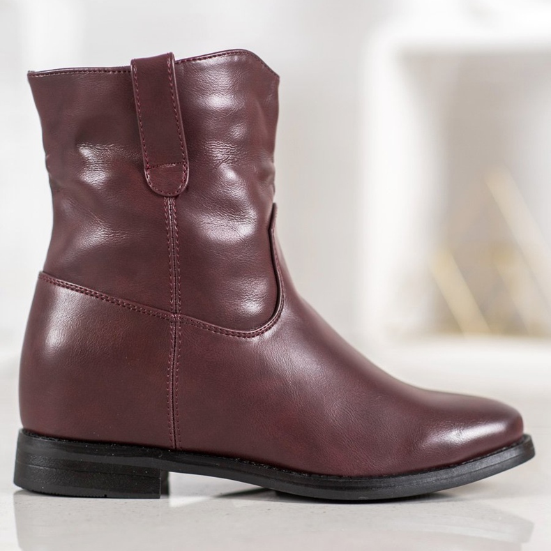 Ideal Shoes Kowbojki Z Eko Skóry czerwone 1