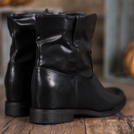 Ideal Shoes Kowbojki Z Eko Skóry czarne 1