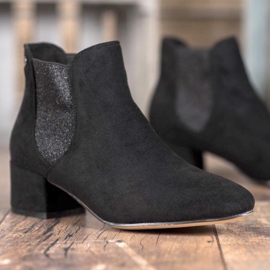 Ideal Shoes Sztyblety Z Brokatem czarne 3
