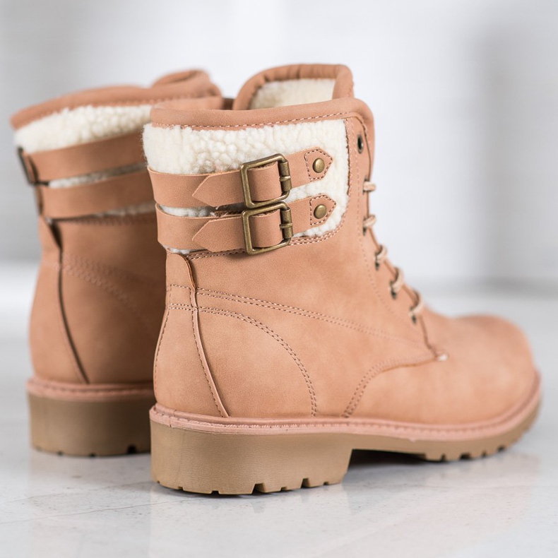 Super Me Stylowe Traperki różowe 2