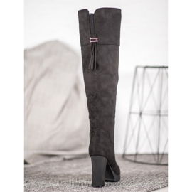 Evento Zamszowe Kozaki Na Platformie czarne 2