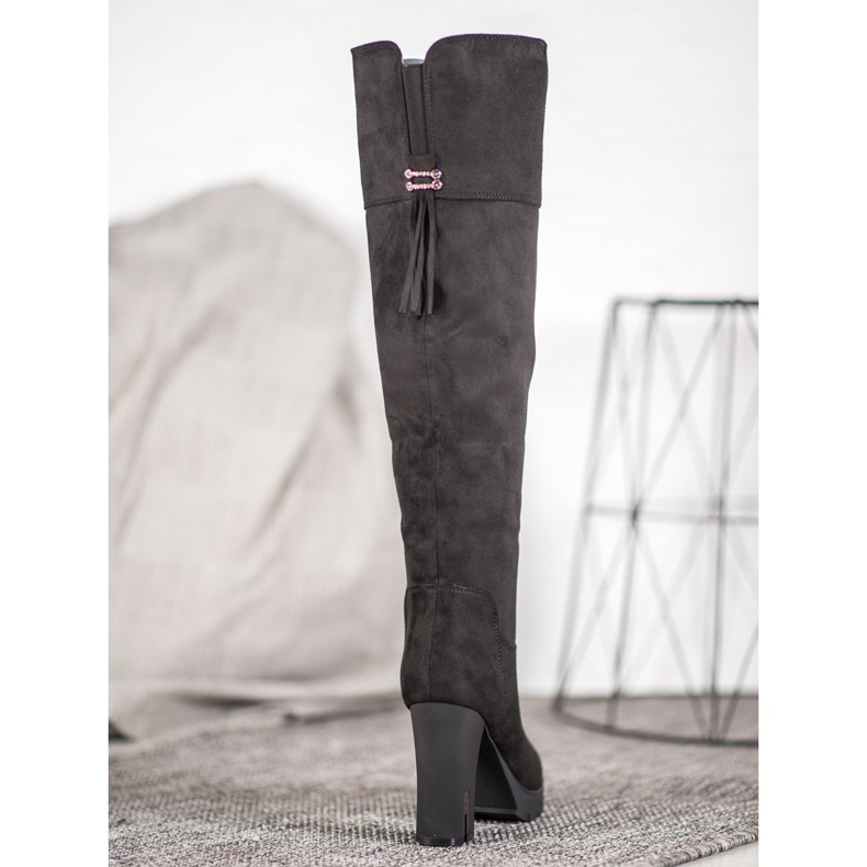 Evento Zamszowe Kozaki Na Platformie czarne 2