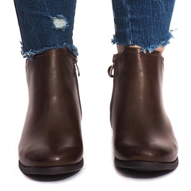 Ocieplane Botki J606 Camel brązowe 1