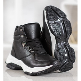Ideal Shoes Sneakersy Z Eko Skóry czarne 1