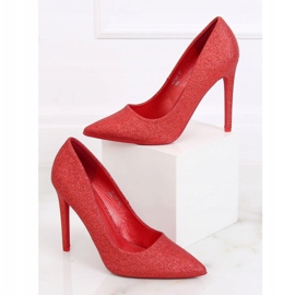 Szpilki brokatowe czerwone NF-58P Red 1