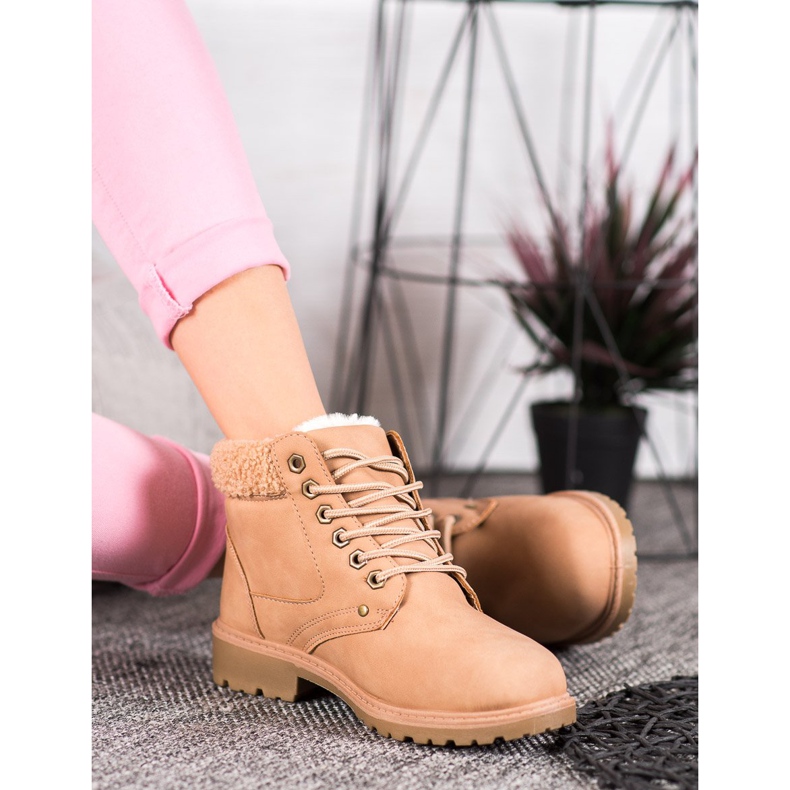 SDS Modne Traperki Z Klamrami różowe 2