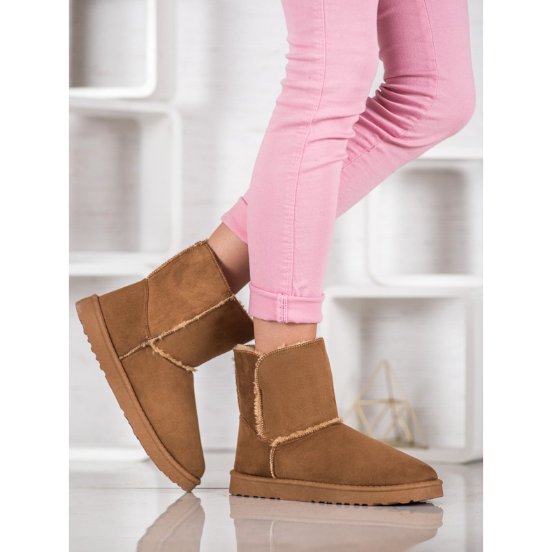 Lucky Shoes Camelowe Śniegowce brązowe 1