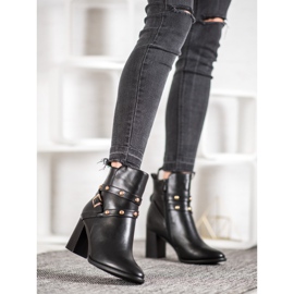 SDS Botki Na Słupku Z Dżetami czarne 2