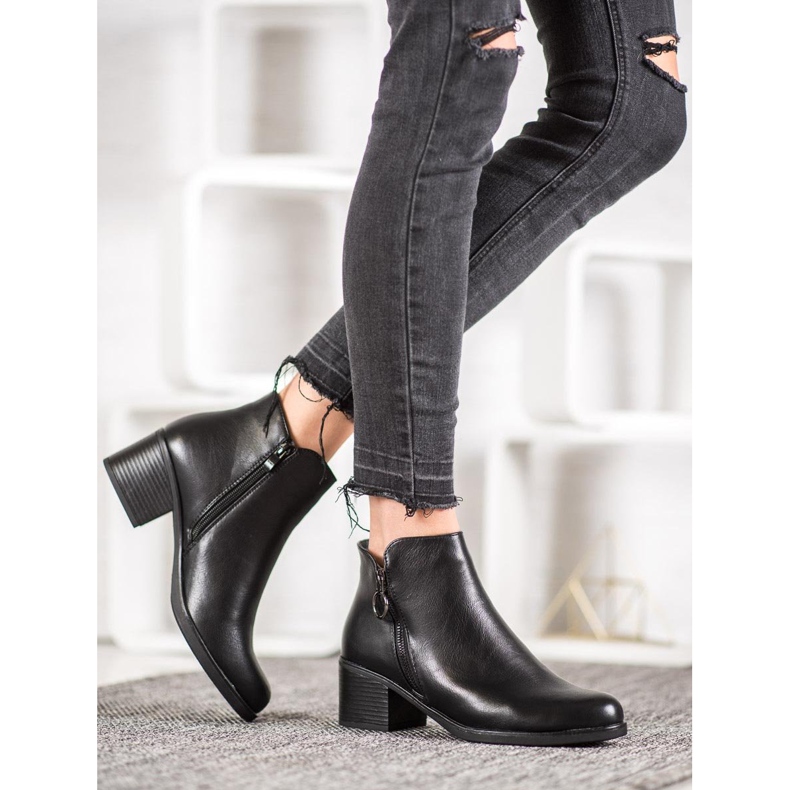 J. Star Ciepłe Botki Z Eko Skóry czarne 2