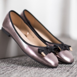 Evento Baleriny Z Kokardką szare 2