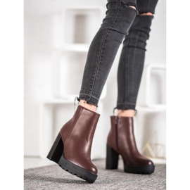 Small Swan Brązowe Botki Na Platformie 2