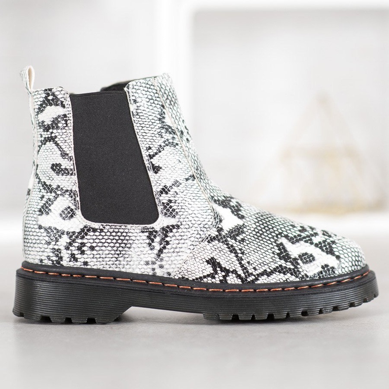 SHELOVET Sztyblety Na Platformie białe czarne 1