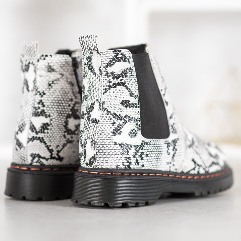 SHELOVET Sztyblety Na Platformie białe czarne 2