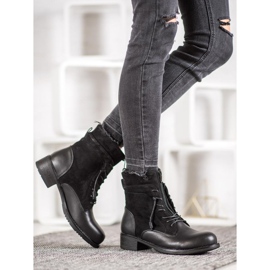 Evento Sznurowane Botki czarne 1