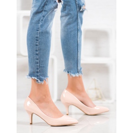 Small Swan Wygodne Lakierowane Czółenka różowe 2