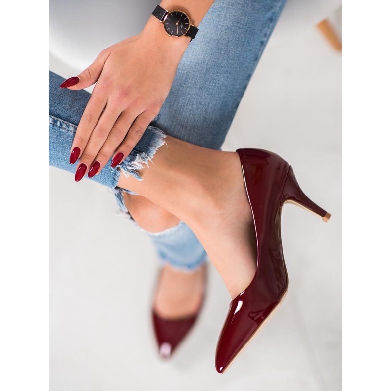 Small Swan Wygodne Lakierowane Czółenka czerwone 1