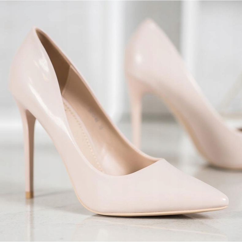 Small Swan Lakierowane Szpilki brązowe 1