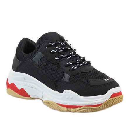 Czarne modne obuwie sportowe D1901-1 1