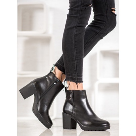 Bella Paris Casualowe Botki Z Eko Skóry czarne 1