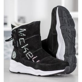 McKey Skórzane Śniegowce czarne 2