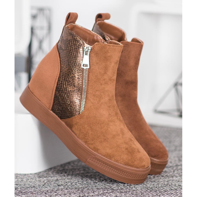 Bestelle Botki Z Motywem Węża brązowe 2