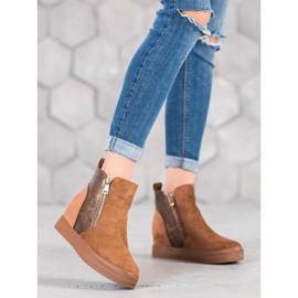 Bestelle Botki Z Motywem Węża brązowe 1