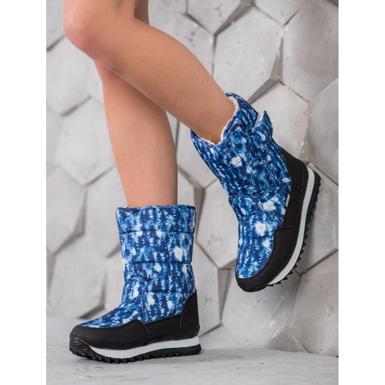 SHELOVET Śniegowce Z Aplikacją niebieskie 1