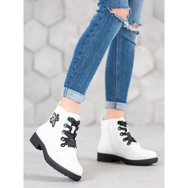 Sergio Leone Botki Z Aplikacją białe 1