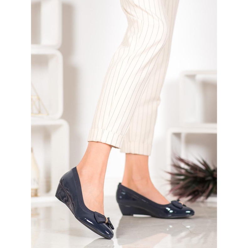 Sergio Leone Eleganckie Baleriny Na Koturnie niebieskie 2