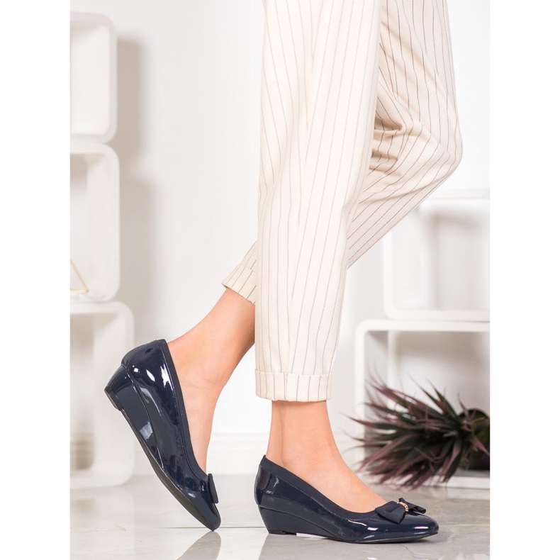 Sergio Leone Eleganckie Baleriny Na Koturnie niebieskie 1