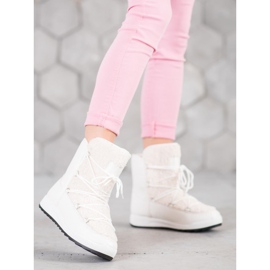 Small Swan Buty Zimowe Z Kożuszkiem białe 2