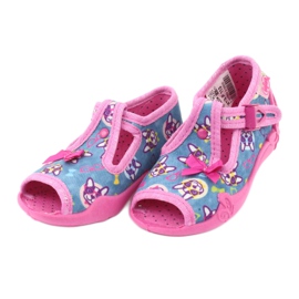 Befado różowe obuwie dziecięce 213P113 niebieskie wielokolorowe 4